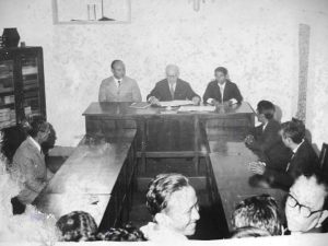 “Foto da reunião da câmara municipal logo após a instalação da câmara municipal de 05 de Outubro de 1889”
